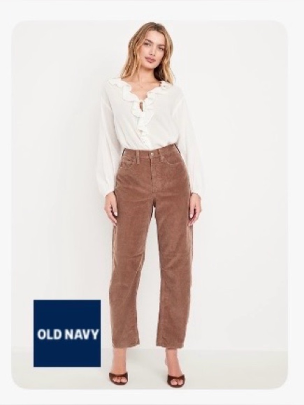 Old Navy Mauve Barrel-Leg Corduroy Pants